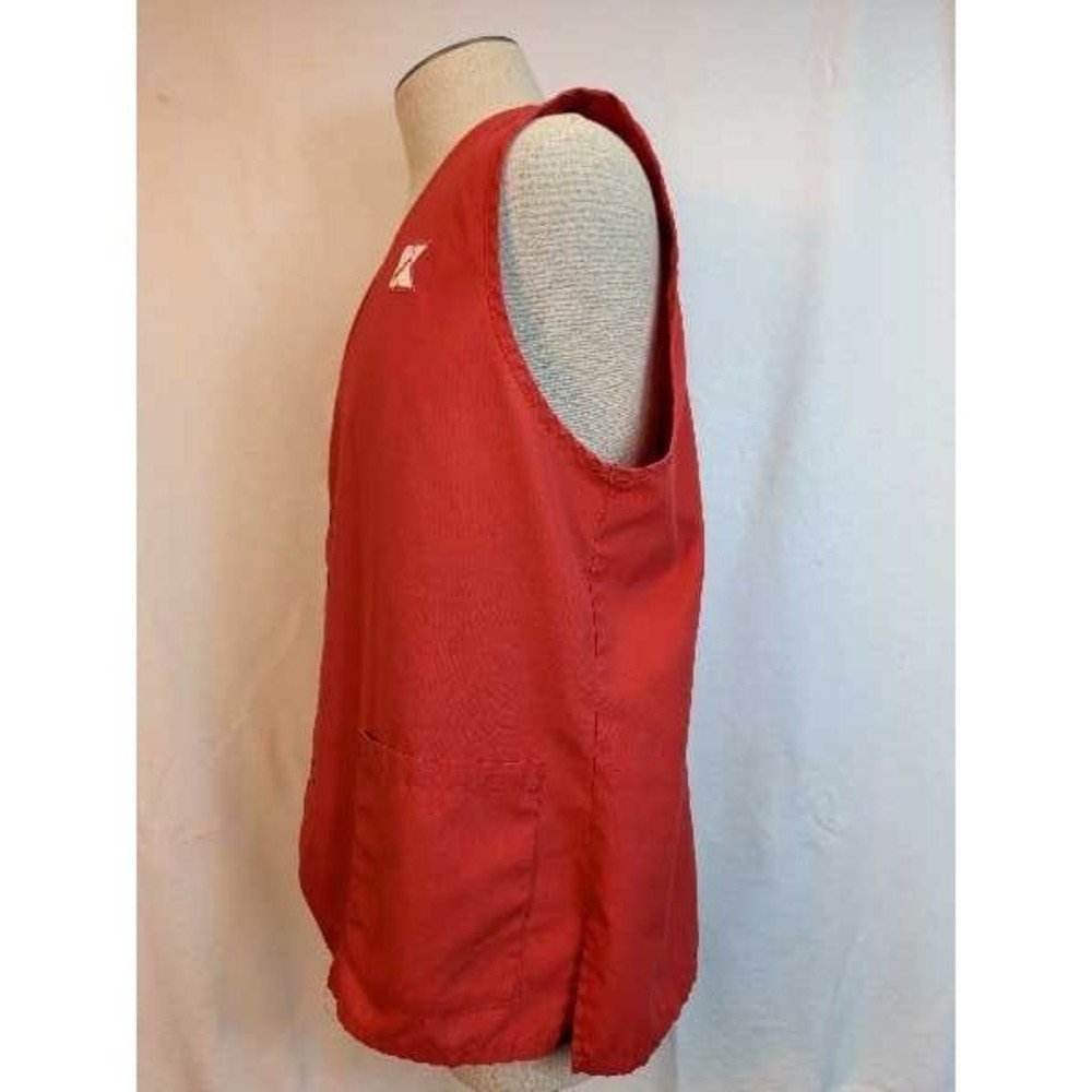Todd Red Kmart Logo Vest Size 1X V-Neck Button Front Sleeveless Gingham - Picture 3 of 12